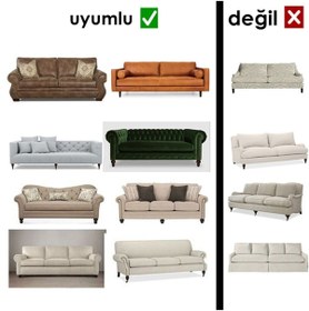 تصویر روکش مبل نود با کیفیت پارچه ژاکوارد مورد Sofa برای 3 نفر کرم سنگی قابل شستشو بود TUCHMALL 