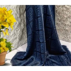 تصویر روسری ژاکارد رنگ سرمه ای مدل A8296 