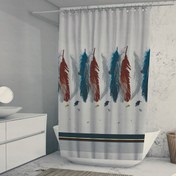 تصویر پرده حمام 140*190 رزین تاژ طرح پر Feather 