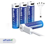 تصویر باتری شارژی قلمی لیتیوم یونی 1.5 ولت 3000 میلی‌آمپری با درگاه USB-C اکستار XTAR 