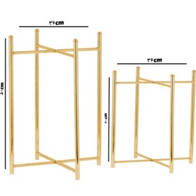 تصویر استند یا پایه گلدان قطر 35 سانتیمتر - دو سایزی ( ارتفاع 30 و 50 سانتیمتر) / نقره ای براق 