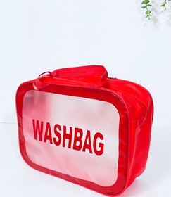 تصویر wash bag کیف واش بگ سایز بزرگ مات - قرمز wash bag