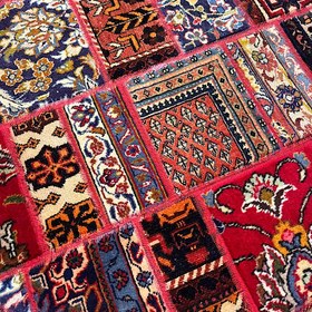 تصویر فرش چهل تیکه کلاژ گرد patchwork