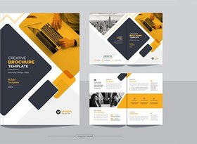 تصویر بروشور دو لت چند منظوره – Corporate business bifold brochure 