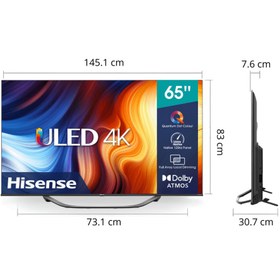 تصویر تلویزیون هایسنس 65U7HQ Hisense QLED Smart 4K 65 Inch 65U7HQ Dolby Atmos TV