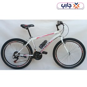 تصویر دوچرخه سایز 26 دنده کلاجدار طرح المپیا رنگ سفید 