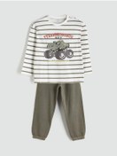 تصویر سویشرت و شلوار اسپرت دو تکه با یقه دوچرخه‌ای برای نوزاد پسرانه (W - LC Waikiki -- 967461506- اورجینال 