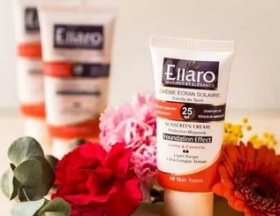 تصویر کرم ضدآفتاب رنگی الارو حجم 40 میلی لیتر - ضدآفتاب رنگی spf30 بژ طبیعی Ellaro Sunscreen Cream 40ml