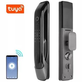 تصویر دستگیره هوشمند tuya تویا فول اتومات قفل هوشمند wifi اثرانگشتی لمسی قفل دیجیتال برند smart lock دستگیره دیجیتال 