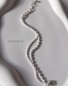 تصویر دستبند زنانه برند وای اس ایکس مدل دوزنجیره خاویاری استیل Women's bracelet of YSX brand, two-chain caviar steel model