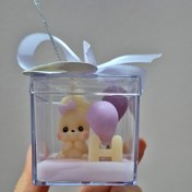 تصویر گیفت شمع خرگوس همراه با حرف اول اسم - تمامی رنگ ها قابل سفارش هست 