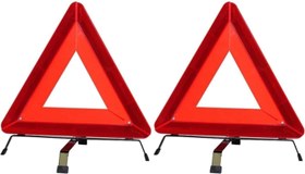 تصویر مثلث هشدار دهنده بازتابنده - ارسال 20 روز کاری Reflective Warning Triangle, Foldable Safety Warning Triangle for Roadside Breakdowns, Warning Triangle with Storage Box for Car Emergencies Accessories (2 Pack)