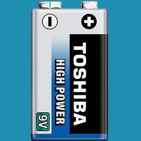 تصویر باتری کتابی توشیبا آلکالاین مدل High Power Toshiba High Power Alkaline 9V Battery