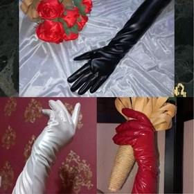 تصویر دستکش چرم بلند زنانه 