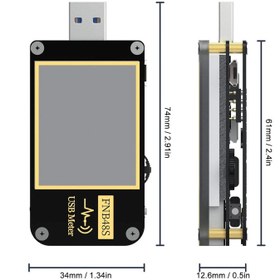 تصویر نمایشگر ولتاژ و جریان USB مدل FNIRSI-FNB48S BT 