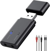 تصویر مبدل بلوتوث USB دو حالته (فرستنده و گیرنده) Bluetooth audio transmitter and receiver adapter