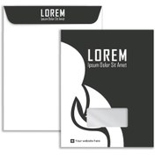 تصویر پاکت کیسه ای سیاه و سفید (وسط چسب) 