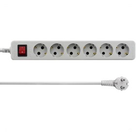 تصویر چند راهی 6 خانه ارت دار نیک پارت الکتریک PE986 با کابل 1/8 متری Part Electric PE986 1.8m Power Strip