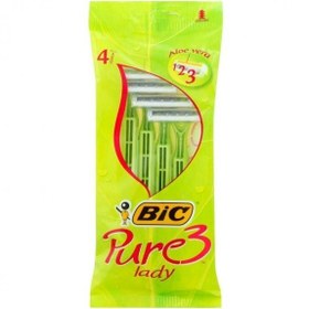 تصویر خودتراش بیک 3 لبه پیور لیدی بسته 4 عددی ا Pure 3 Disposable Blade Pure 3 Disposable Blade