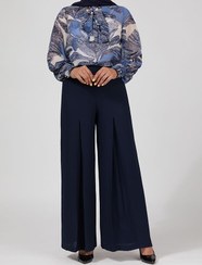 تصویر شلوار زنانه کرپ ازبالا گشاد پیلی دار مجلسی 10101 