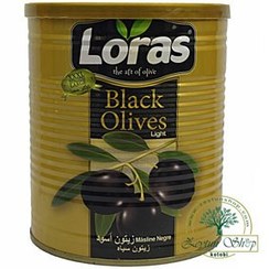 تصویر زیتون سیاه روغنی لوراس ترکیه ۴۰۰گرمی Loras