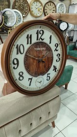 تصویر ساعت دیواری تورنتو کد 404 طرح چوب بسیار شیک دوزمانه Torento 404 Clock