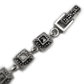 تصویر دستبند نقره سیاه قلم 