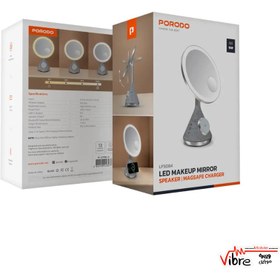 تصویر آینه آرایشی LED پرودو مدل LFST084 با اسپیکر و شارژر بی‌سیم 