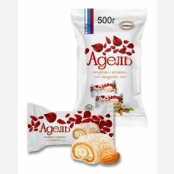 تصویر شکلات پذیرایی ادل نارگیلی با مغز بادام درختی آکوند ، agejib akkond 