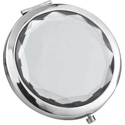 تصویر آینه آرایش کریستالی کامپکت رنگ سفید (شفاف ) 