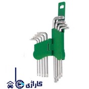 تصویر ست آچار آلن ستاره ای هنس 9 عددی مدل 16742-29T 