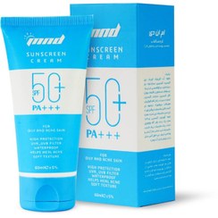 تصویر ضدآفتاب مناسب پوست چرب و جوش‌دار SPF50+ حجم 60 میل ا mnd mnd