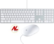 تصویر ست ماوس و صفحه کلید اپل Apple Wired Keyboard Slim + Mouse