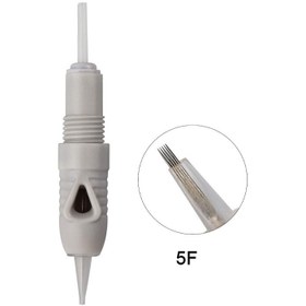 تصویر سوزن تتو ابرو مناسب دستگاه کارتریج پیچی مدل 5 سر فلت 5F 