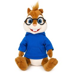 تصویر عروسک الوین با هودی آبی و عینک 