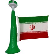 تصویر شیپور هواداری همراه پرچم 