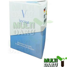 تصویر سرم آبرسان وکتور هیالورونیک اسید ۲٫۵% و آلفا آربوتین ۲% حجم ۳۰ میلی لیتر 