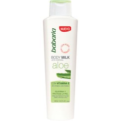 تصویر شیر بدن باباریا حاوی عصاره آلوئه ورا و ویتامین E حجم 400 میل Babaria Aloe Vera & Vitamin E Body Milk 400 ml