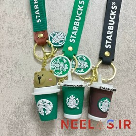 تصویر جاکلیدی استارباکس طرح لیوان کد Starbucks silicone key chain