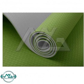 تصویر مت یوگا و پیلاتس (TPE) دو لایه ۸ میل : آبی سرمه ای + کاور و بندحمل رایگان TPE yoga mat 8 mm