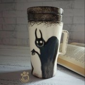 تصویر تراول ماگ سرامیکی دست ساز مدل دمنوش ساز طرح لولو 