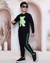 تصویر بلوز و شلوار طرح خرس سبز 