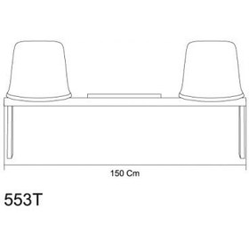 تصویر صندلی انتظار فایبر پلاست وسط میز دار553T نظری 
