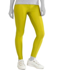 تصویر لگینگ زنانه ورزشی کمر پهن مدل 24035 سبز فسفری براق آگی 