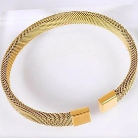 تصویر دستبند حصیری مردانه استیل 