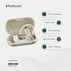 تصویر هدفون بی سیم گرین لاین Ocean Plus Open Ear Green Lion Ocean Plus Open Ear Wireless Headphone