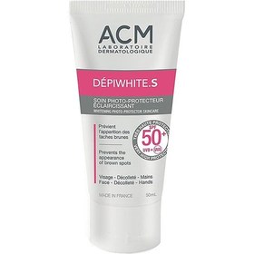 تصویر ضد آفتاب و ضد لک دپی وایت اس ای سی ام acm depiwhite s whitening photo protector SPF50 skincare