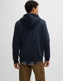 تصویر هودی کتان تری با پچ لوگو برند boss Cotton-terry hoodie with logo patch