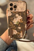 تصویر قاب موبايل آيفون گل كرم همراه آويز 