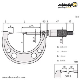 تصویر میکرومتر سوزنی میتوتویو خارج سنج 25-0 میلی متر مدل 153-112 